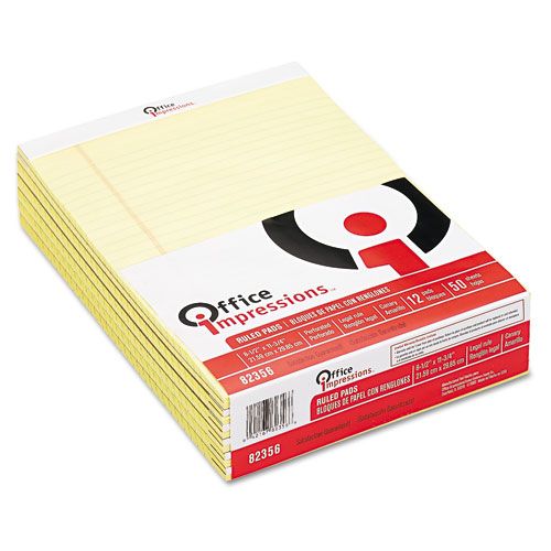Office Impressions Perforated Letter Pads Canary 12 50 Sheet Pads