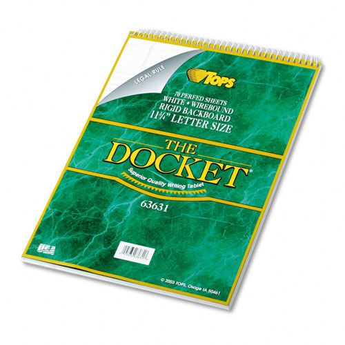 TOPS Docket Ruled Wirebound Pad with Cover