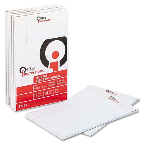 Office Impressions Perforated Pads Legal Rule 50 Sheet Pads