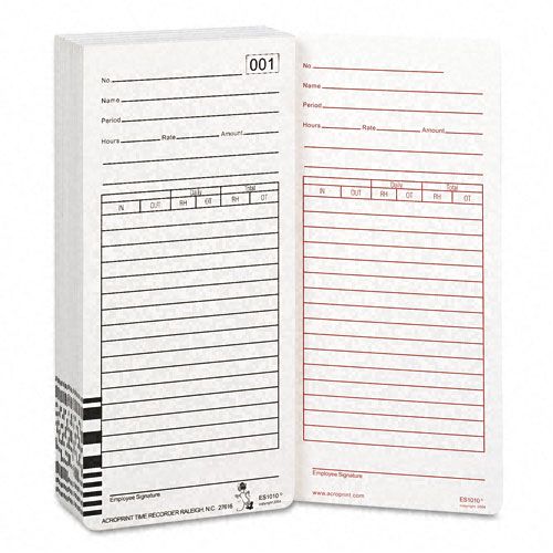 Acroprint Time Clock Cards for Acroprint