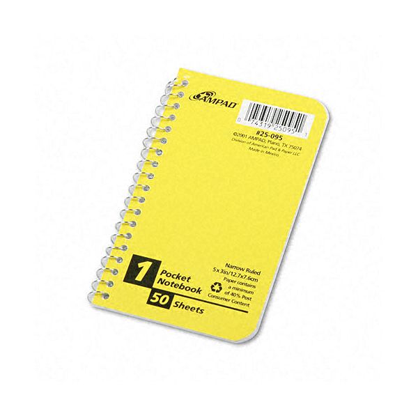 Ampad Evidence Recycled Pocket Memo Books AMP25095