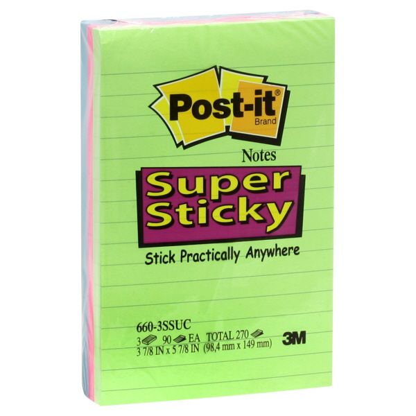Post it Post It Super Sticky Notes 3 Colors 270 sheets