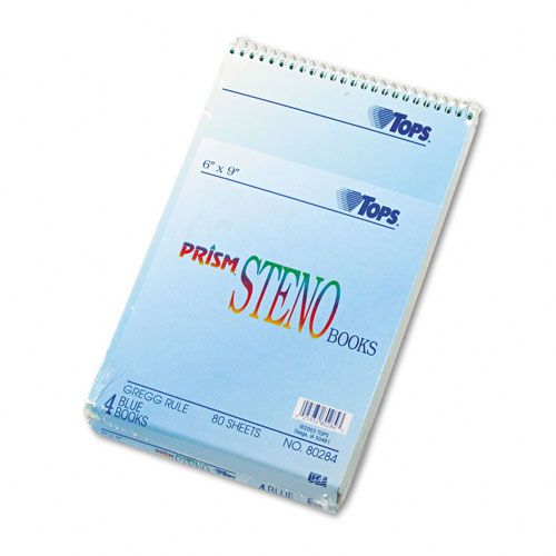 TOPS Spiral Steno Notebook Gregg Rule Blue 80 Sheets