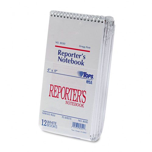 TOPS Reporter Notebook 4 x 8 12 70 Sheet PadsPk