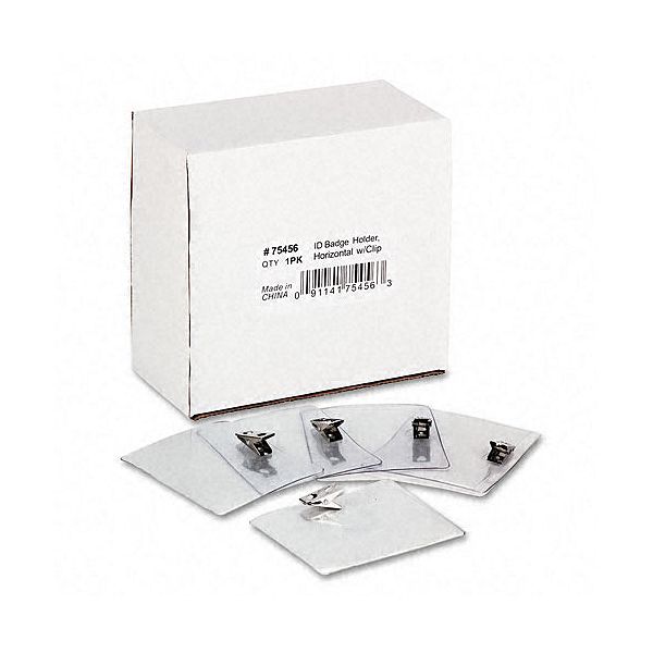 Advantus Id Badge Clip, Punched, 3 X 4, Horizontal, 50/box AVT75456