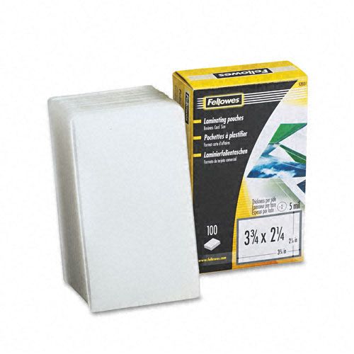 Fellowes Laminating Pouches 5 Mil 2 14 x 3 34 100pack