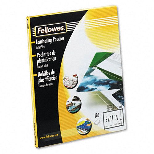 Fellowes Clear Laminating Pouches 3mm 9x11 12 100pack