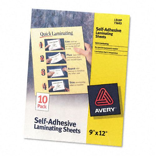 Avery Clear Self Adhesive Laminating Sheets