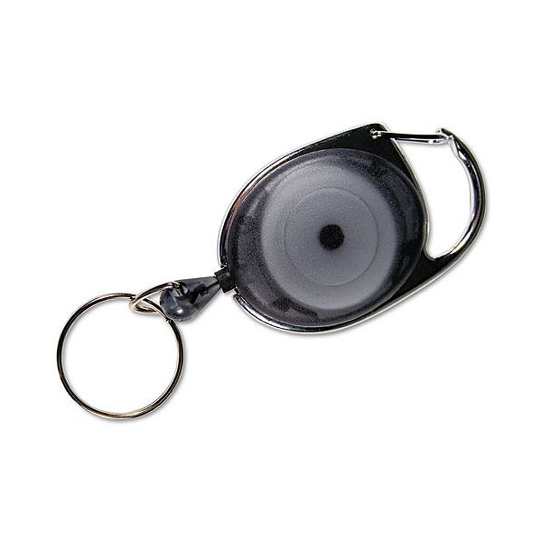 Advantus Carabiner-style Id Card Reel, Smoke, 6/pack AVT75553