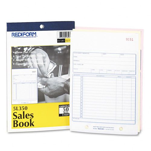 Rediform Carbonless Sales Forms 5 12 x 7 78 50 Sets