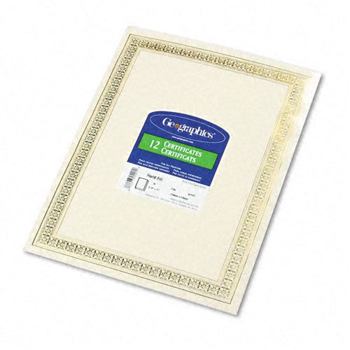 Geographics Foil Enhanced Certificates Gold Border 12Pk