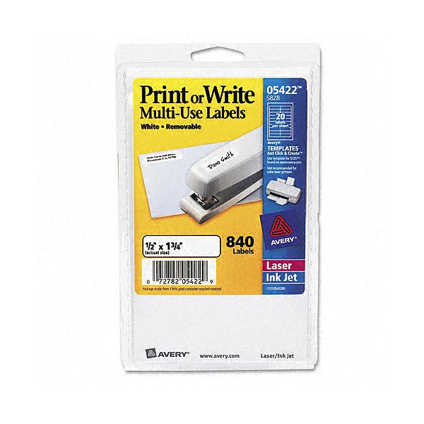 Labels & Tags Avery Multi-use Removable Id Labels AVE05422