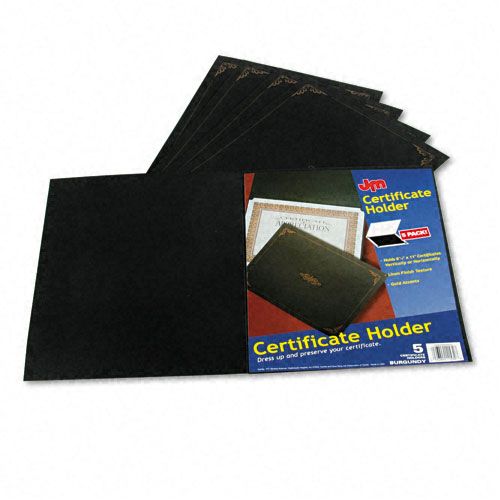 Oxford Certificate Holder 80lb Linen Black FivePk
