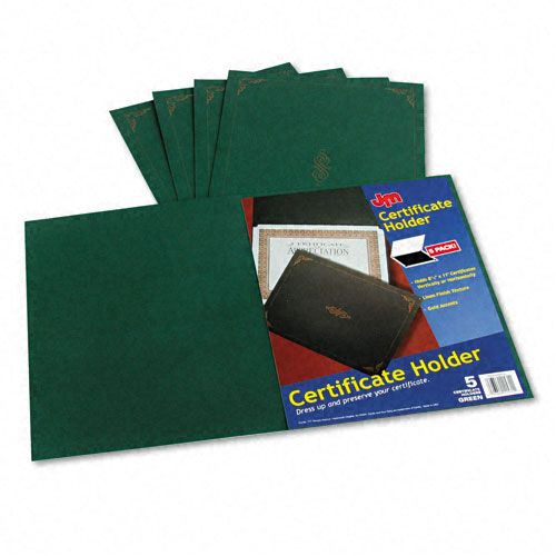 Oxford Certificate Holder 80lb Linen Green FivePk