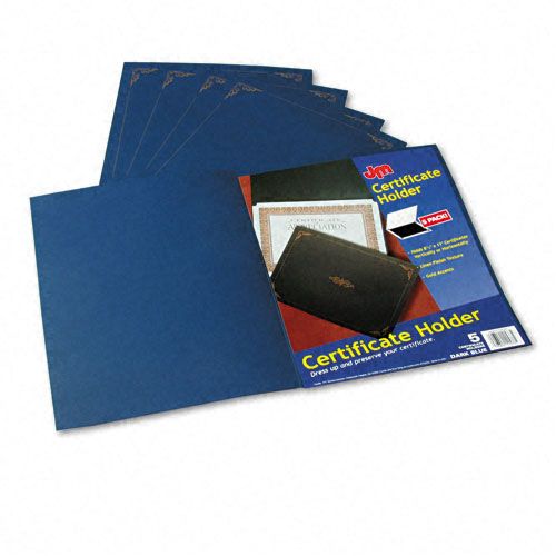 Oxford Certificate Holder 80lb Linen Dark Blue FivePk