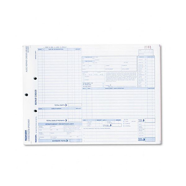 Rediform Speediset Four part Auto Repair Form 025V043902065000P Rediform RED4P489