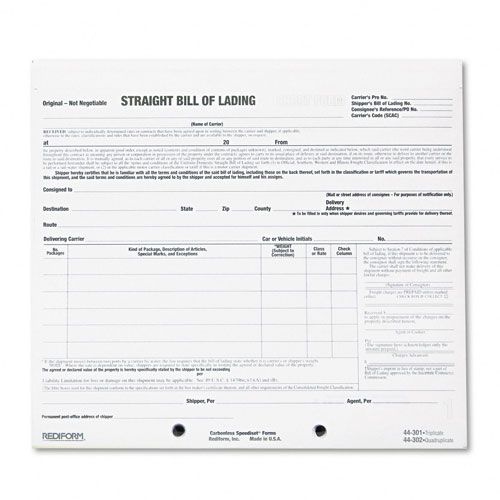 Rediform Snap A Way Bill of Lading Short Form