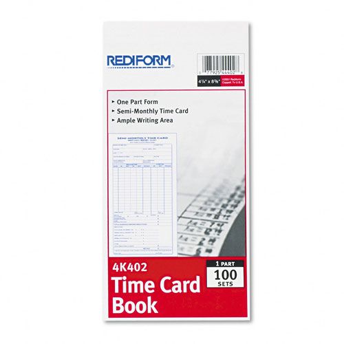 Rediform Semi Monthly Employee Time Card