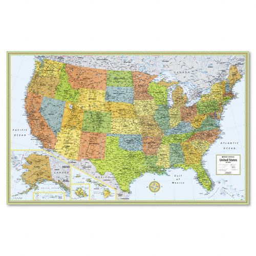 Rand McNally M-Series Laminated U.S. Wall Map