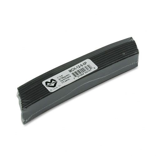 Magna Visual Magnetic Card Holders 6w x 1h Charcoal 10pack