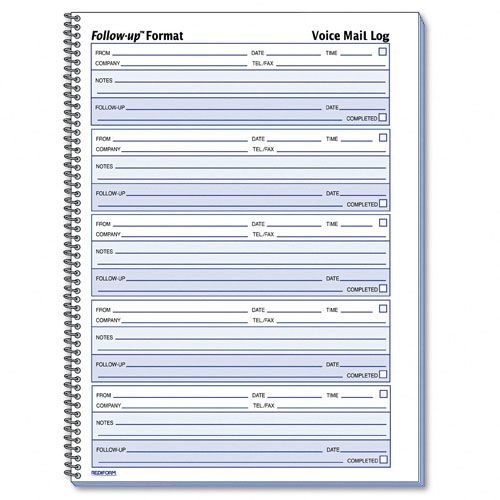 Rediform Voice Mail Message Log 8 x 10 58 500 SetsBook