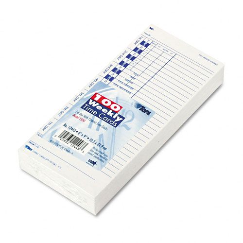 TOPS Time Card for Pyramid Weekly 4 x 9 100 per Pack