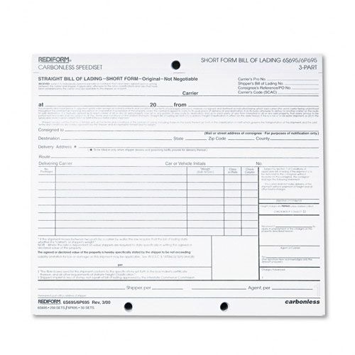 Rediform Speediset Bill of Lading Short Form
