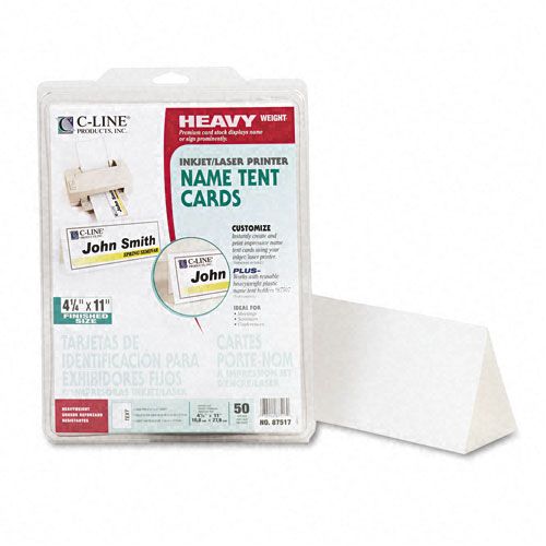 "Tent Cards, White, 4-1/4 x 11, 50 per Box"