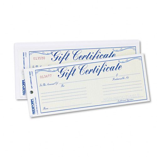 Rediform Gift Certificates with Envelopes