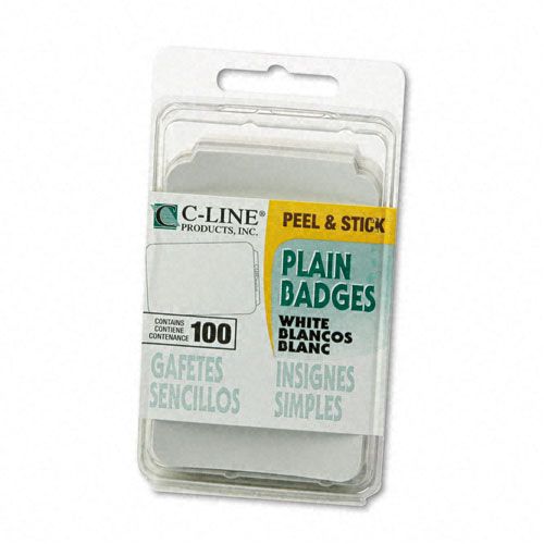 C Line Self Adhesive Plain White Name Badges