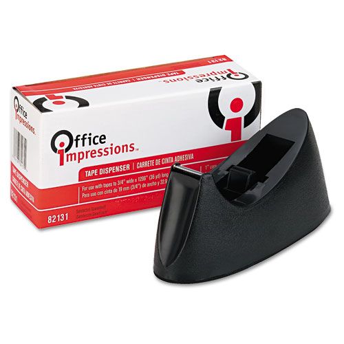 Office Impressions Weighted Desktop Tape Dispenser 134 core Black