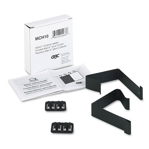 Quartet Cubicle Partition Hangers Black Two per Set