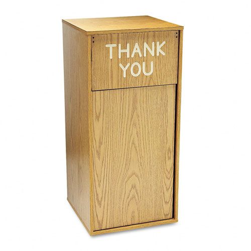 Safco Flat Top Waste Receptacle, Square, Wood, 36gal at Kmart.com