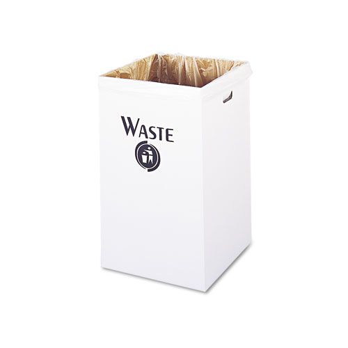 Safco Corrugated Waste Receptacle, Square, 40gal, White at Kmart.com