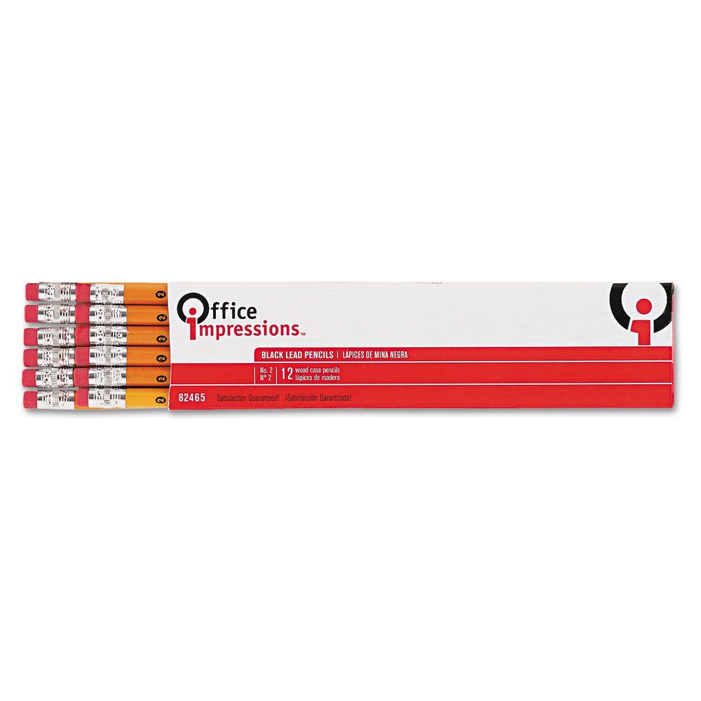 Office Impressions Economy Woodcase Pencil, HB #2, Yellow Barrel