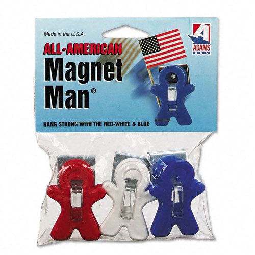 Adams Manufacturing Magnet Man Clip Plastic Assorted Colors 3pack