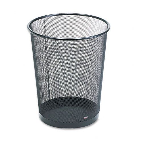 Rolodex Wastebasket, Round, Wire Mesh, Black