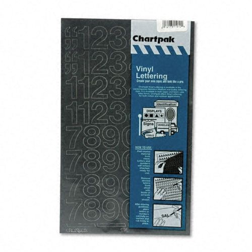 Chartpak Press On Vinyl Numbers 1 High Black