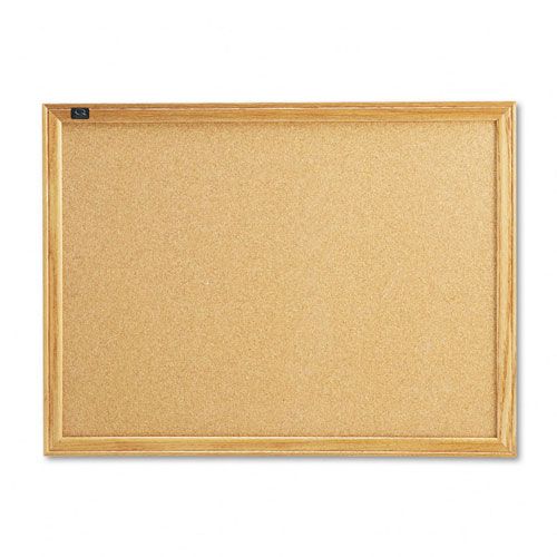 Quartet Cork Bulletin Board 24 x 18 Natural Oak Frame