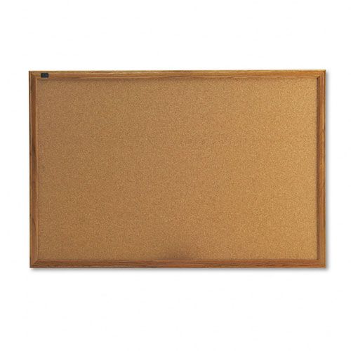 Quartet Cork Bulletin Board 36 x 24 Natural Oak Frame