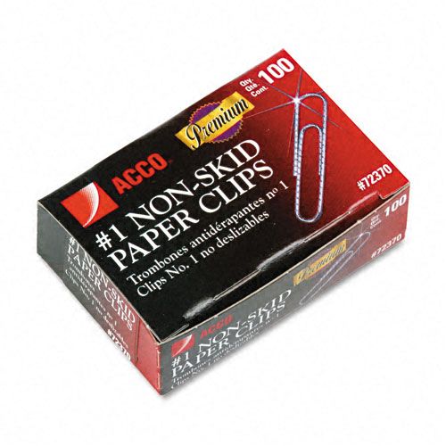 ACCO Nonskid 1 Paper Clips 100Box 10 BoxesPk