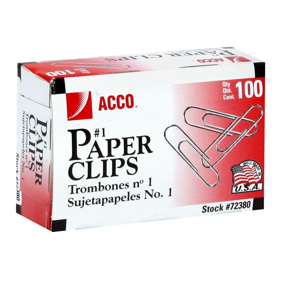 ACCO Paper Clips No 1 100 paper clips