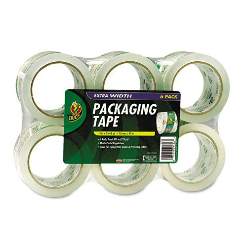 Duck Carton Sealing Tape 334 x 55 YD Clear 6Pack
