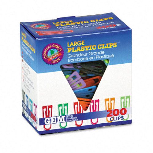 Advantus Large Plastic Paper Clips Assorted Colors