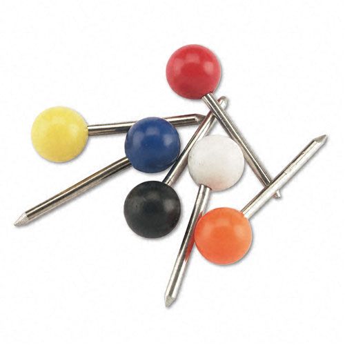 Advantus Round Head Map Tacks Assorted Colors 250 per Box