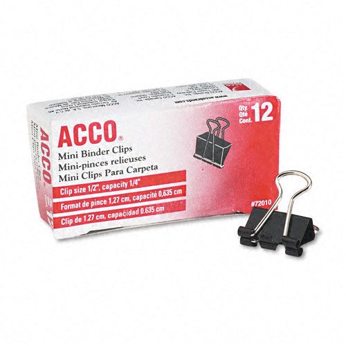 ACCO Binder Clips Steel Wire 1434 Cap Dozen