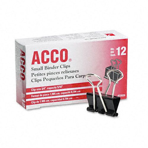 ACCO Binder Clips Steel Wire 3434 Cap Dozen