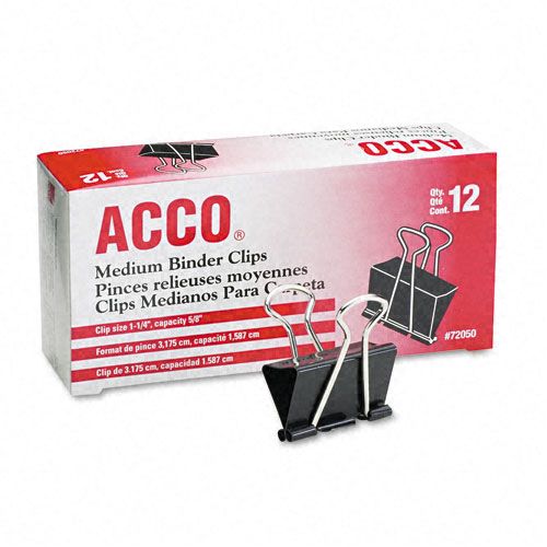 ACCO Binder Clips 58 Cap 1 14 BlackSilver 12