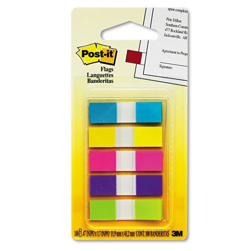 Post it Page Flag Dispensers Five Colors 20 Each