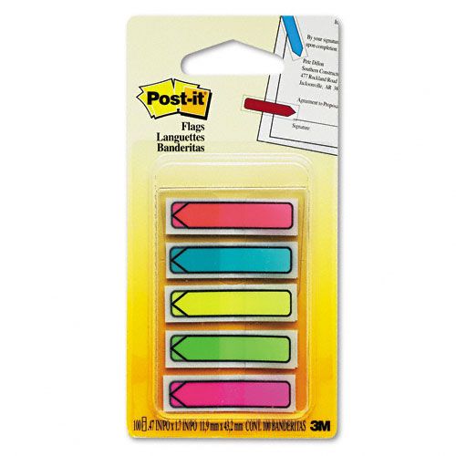 Post it Arrow Flags 20 Each of Five Bright Colors 100Pk